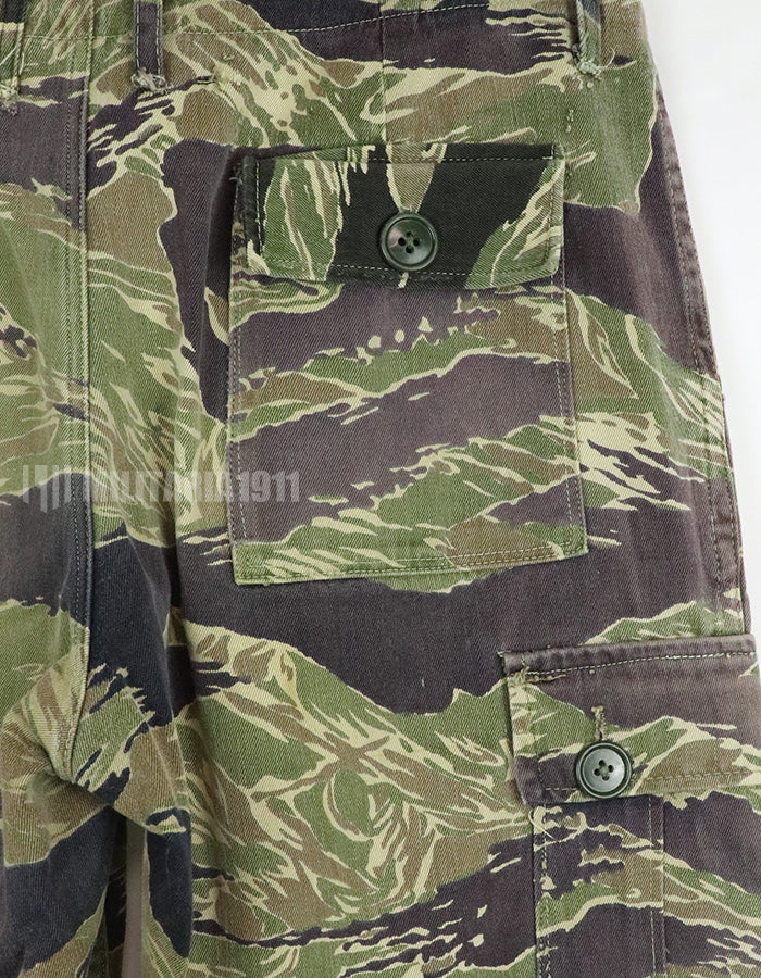 実物　ジョンウェインパターン　タイガーストライプ　Asianカットパンツ　使用感あり　ジッパーフライ改造品　中古品