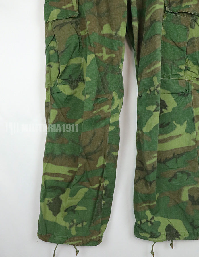 実物　アメリカ軍　ERDL ジャングルファティーグパンツ　使用感あり　リップストップ生地　1968年契約 B