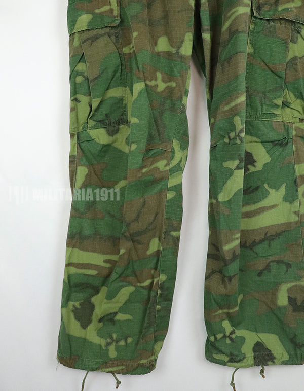 実物　アメリカ軍　ERDL ジャングルファティーグパンツ　使用感あり　リップストップ生地　1968年契約 B