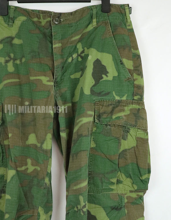 実物　アメリカ軍　ERDL ジャングルファティーグパンツ　使用感あり　リップストップ生地　1968年契約 B