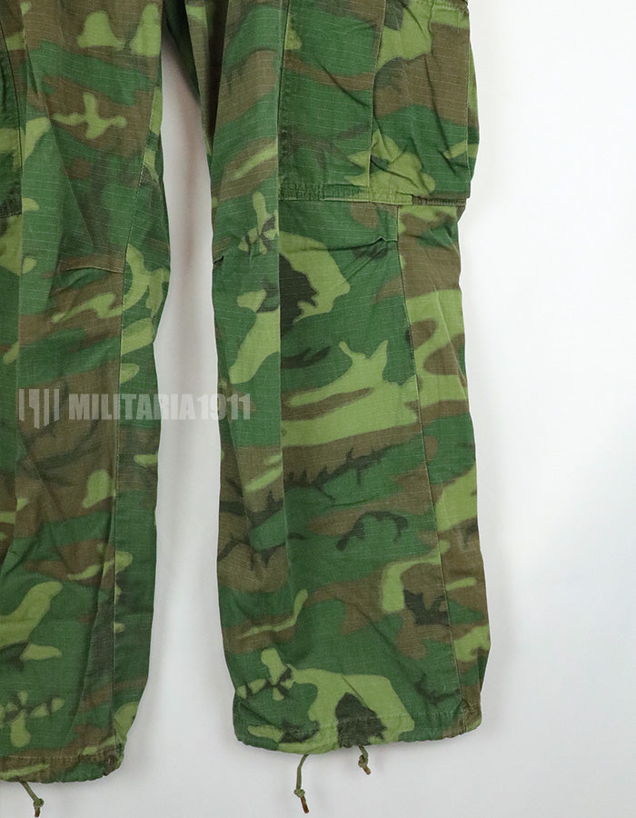 実物　アメリカ軍　ERDL ジャングルファティーグパンツ　使用感あり　リップストップ生地　1968年契約 B
