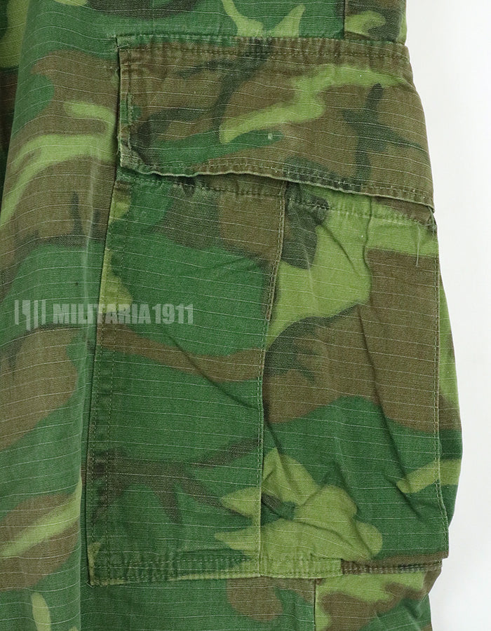 実物　アメリカ軍　ERDL ジャングルファティーグパンツ　使用感あり　リップストップ生地　1968年契約 B