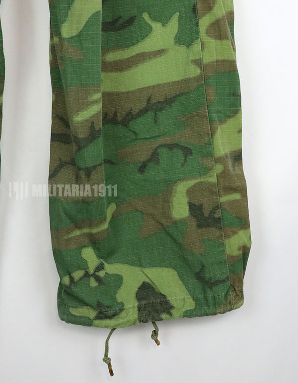 実物　アメリカ軍　ERDL ジャングルファティーグパンツ　使用感あり　リップストップ生地　1968年契約 B