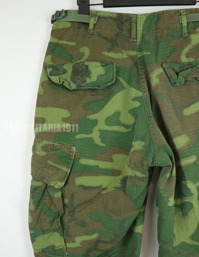 実物　アメリカ軍　ERDL ジャングルファティーグパンツ　使用感あり　リップストップ生地　1968年契約 B