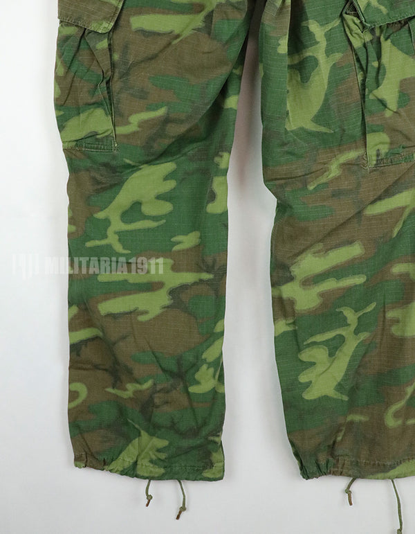 実物　アメリカ軍　ERDL ジャングルファティーグパンツ　使用感あり　リップストップ生地　1968年契約 B