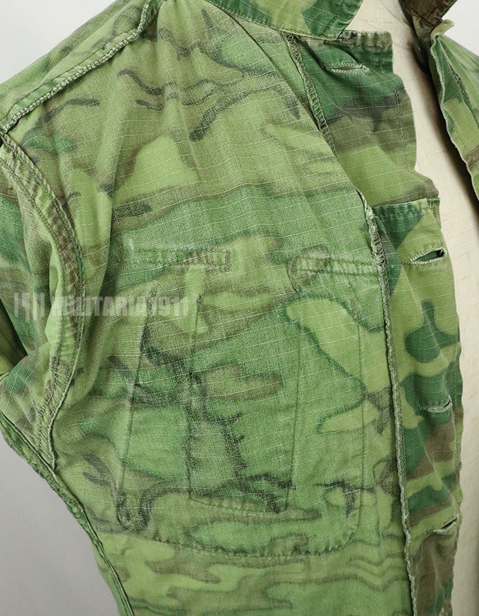 実物　アメリカ軍　1969年製　ERDL　ジャングルファティーグジャケット　使用感あり　中古品