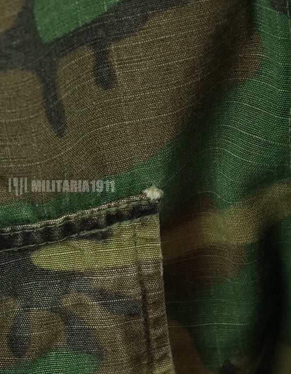 実物　アメリカ軍　1970年製　ERDL　ジャングルファティーグジャケット　使用感あり　中古品 ブラウンリーフ