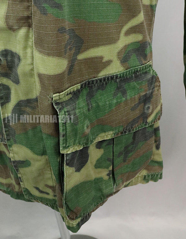 実物　アメリカ軍 USMC　製造年不明　ERDL　ジャングルファティーグジャケット 使用感あり　中古品 グリーンリーフ