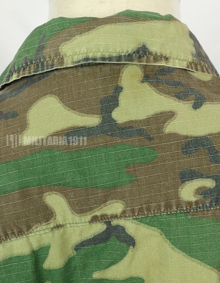 実物　アメリカ軍 USMC　製造年不明　ERDL　ジャングルファティーグジャケット 使用感あり　中古品 グリーンリーフ
