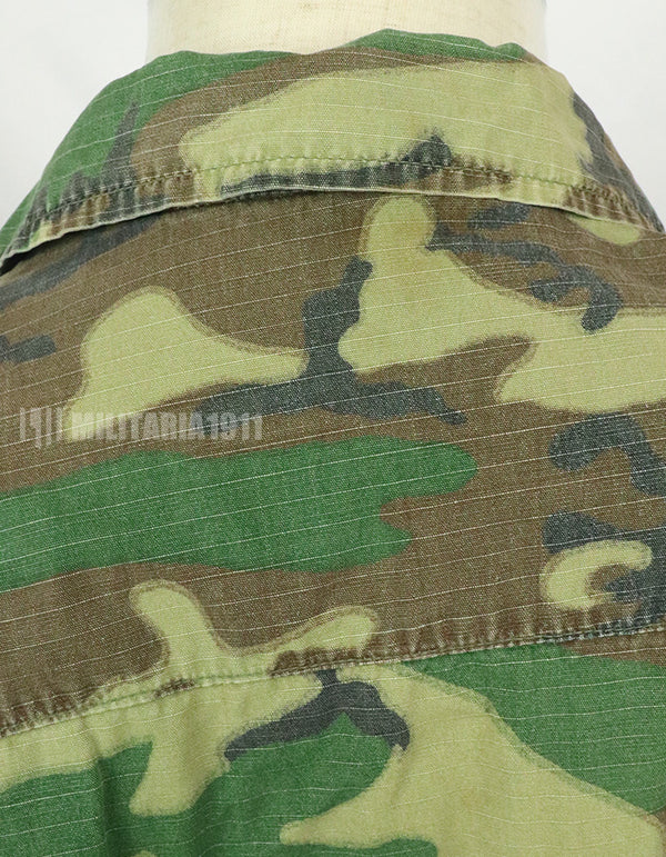 実物　アメリカ軍 USMC　製造年不明　ERDL　ジャングルファティーグジャケット 使用感あり　中古品 グリーンリーフ