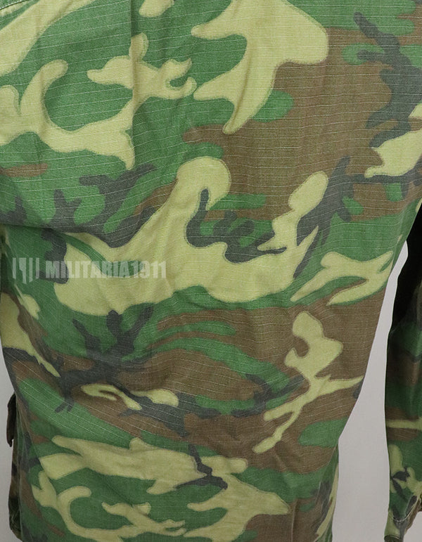 実物　アメリカ軍 USMC　製造年不明　ERDL　ジャングルファティーグジャケット 使用感あり　中古品 グリーンリーフ