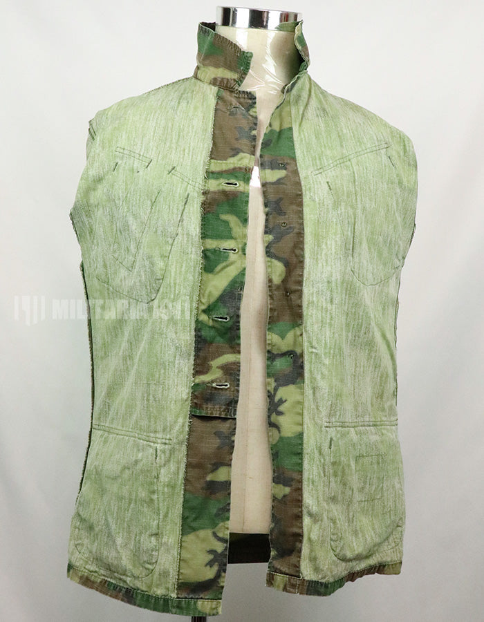 実物　アメリカ軍 USMC　製造年不明　ERDL　ジャングルファティーグジャケット 使用感あり　中古品 グリーンリーフ