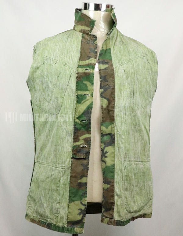 実物　アメリカ軍 USMC　製造年不明　ERDL　ジャングルファティーグジャケット 使用感あり　中古品 グリーンリーフ