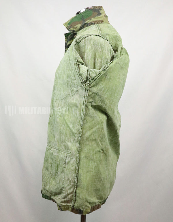 実物　アメリカ軍 USMC　製造年不明　ERDL　ジャングルファティーグジャケット 使用感あり　中古品 グリーンリーフ