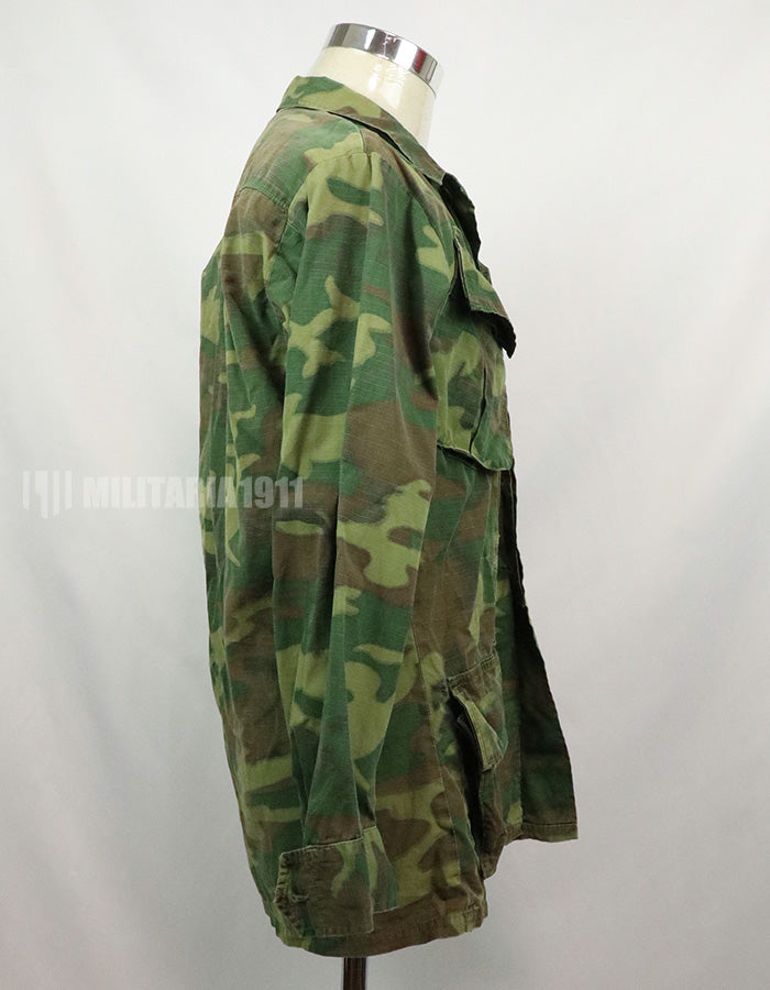 実物　アメリカ軍 USMC　1969年製　ERDL　ジャングルファティーグジャケット 使用感あり　中古品 グリーンリーフ