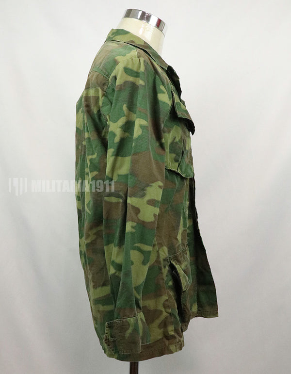 実物　アメリカ軍 USMC　1969年製　ERDL　ジャングルファティーグジャケット 使用感あり　中古品 グリーンリーフ