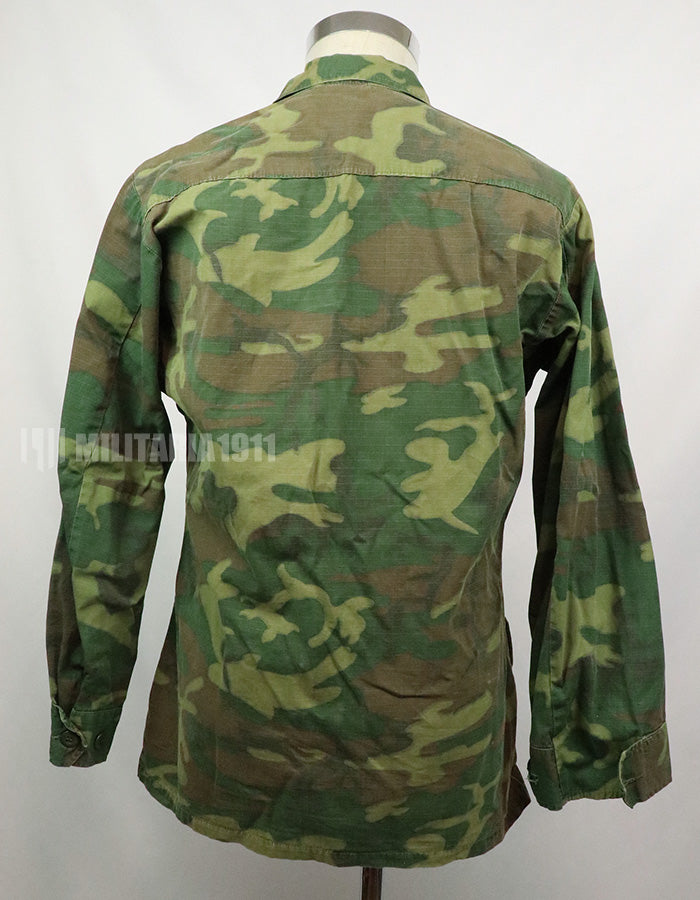 実物　アメリカ軍 USMC　1969年製　ERDL　ジャングルファティーグジャケット 使用感あり　中古品 グリーンリーフ
