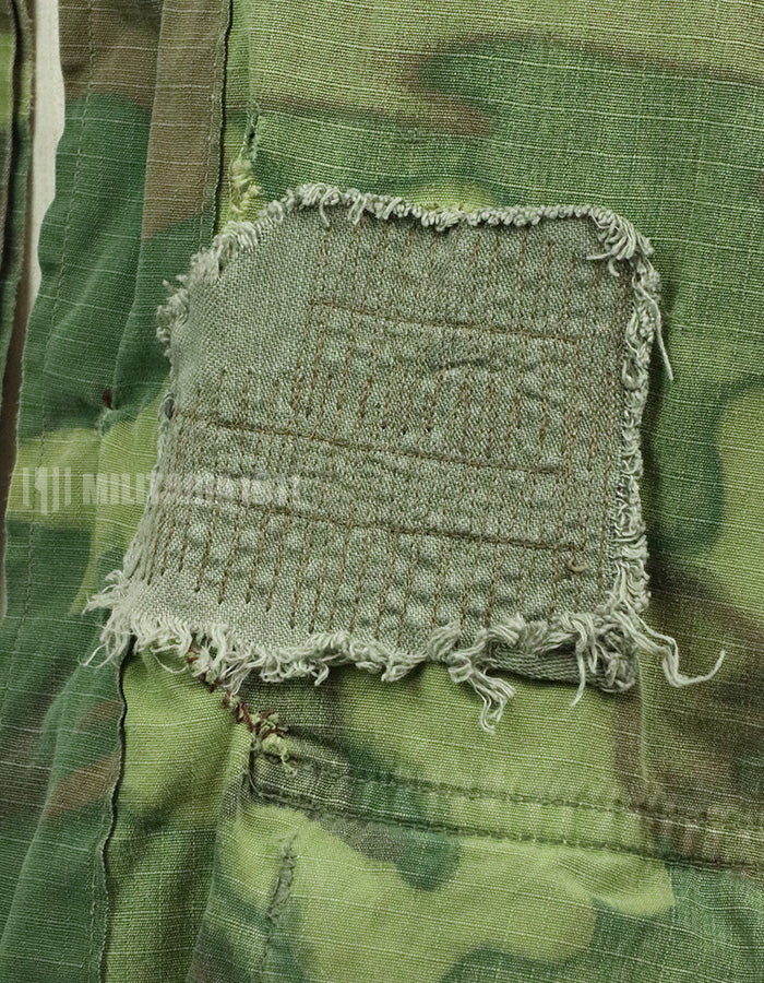 実物　アメリカ軍 USMC　1969年製　ERDL　ジャングルファティーグジャケット 使用感あり　中古品 グリーンリーフ