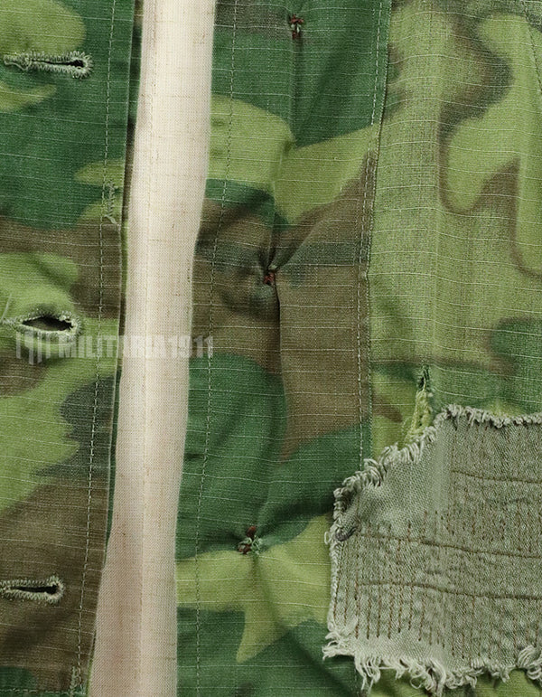 実物　アメリカ軍 USMC　1969年製　ERDL　ジャングルファティーグジャケット 使用感あり　中古品 グリーンリーフ