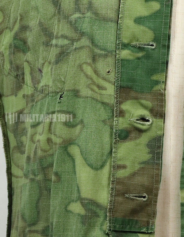 実物　アメリカ軍 USMC　1969年製　ERDL　ジャングルファティーグジャケット 使用感あり　中古品 グリーンリーフ