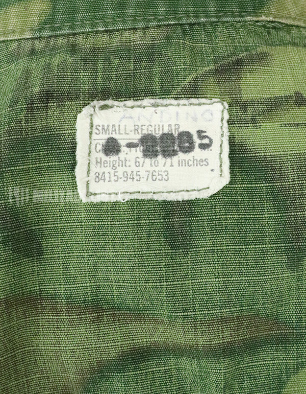 実物　アメリカ軍 USMC　1969年製　ERDL　ジャングルファティーグジャケット 使用感あり　中古品 グリーンリーフ