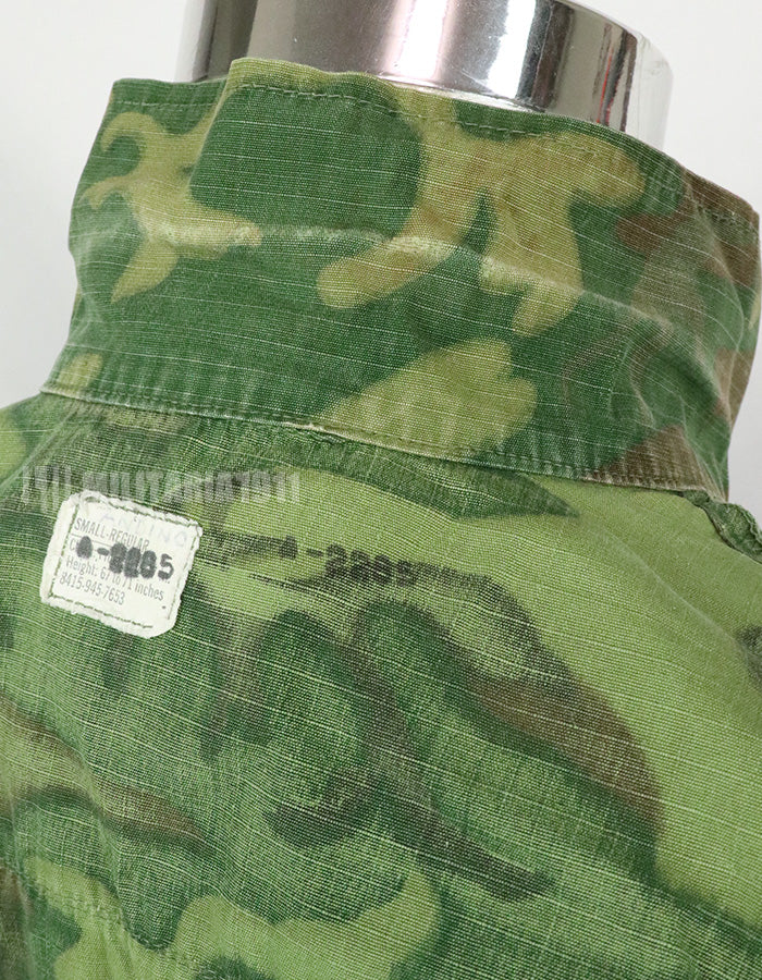 実物　アメリカ軍 USMC　1969年製　ERDL　ジャングルファティーグジャケット 使用感あり　中古品 グリーンリーフ