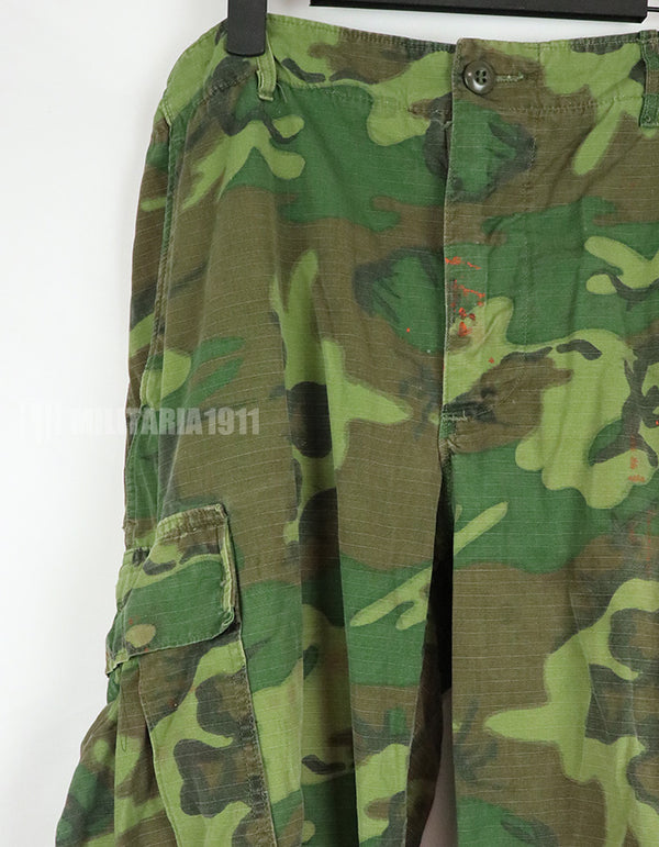 実物　アメリカ軍 USMC　1969年製　ERDL　ジャングルファティーグパンツ　グリーンリーフ　使用感あり　汚れあり