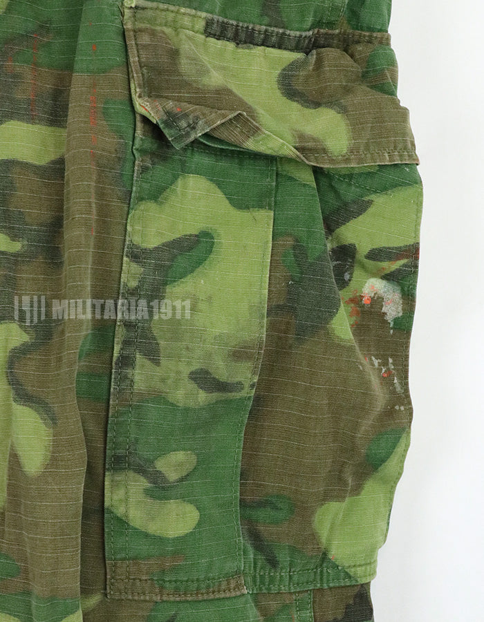 実物　アメリカ軍 USMC　1969年製　ERDL　ジャングルファティーグパンツ　グリーンリーフ　使用感あり　汚れあり