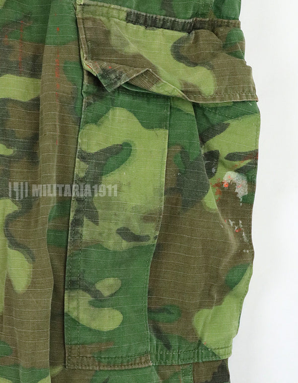 実物　アメリカ軍 USMC　1969年製　ERDL　ジャングルファティーグパンツ　グリーンリーフ　使用感あり　汚れあり