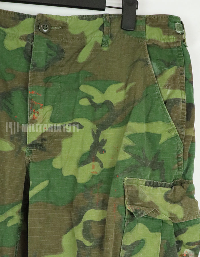実物　アメリカ軍 USMC　1969年製　ERDL　ジャングルファティーグパンツ　グリーンリーフ　使用感あり　汚れあり