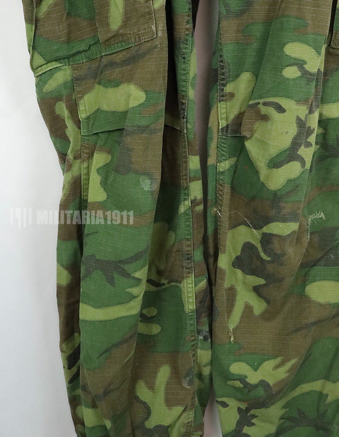 実物　アメリカ軍 USMC　1969年製　ERDL　ジャングルファティーグパンツ　グリーンリーフ　使用感あり　汚れあり