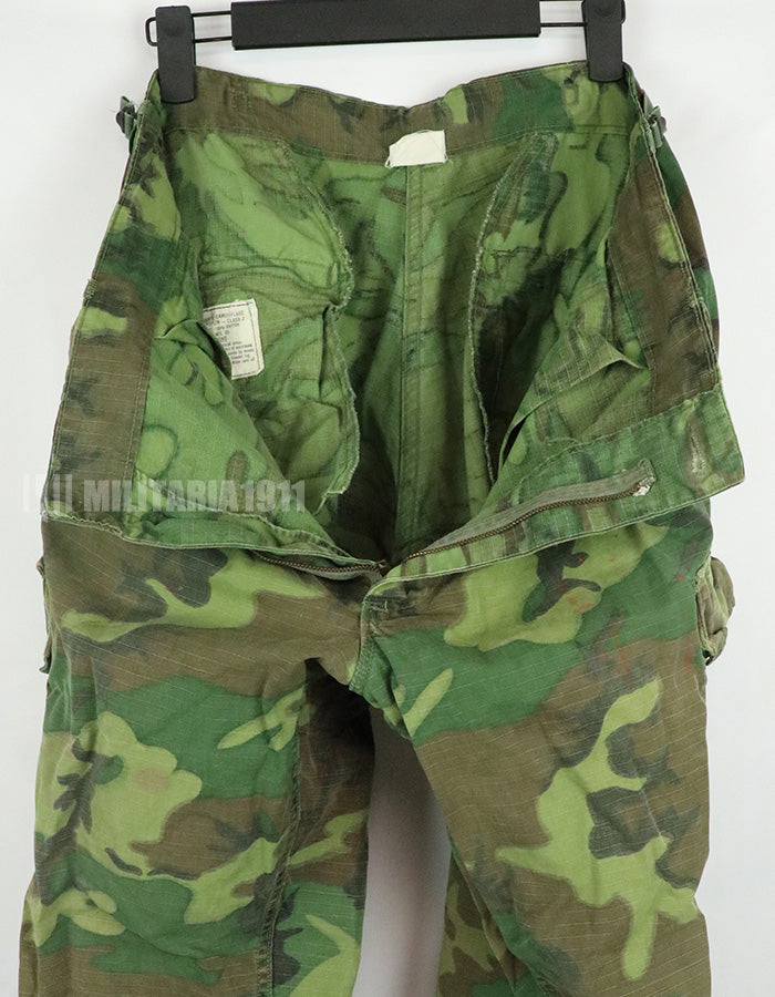 実物　アメリカ軍 USMC　1969年製　ERDL　ジャングルファティーグパンツ　グリーンリーフ　使用感あり　汚れあり
