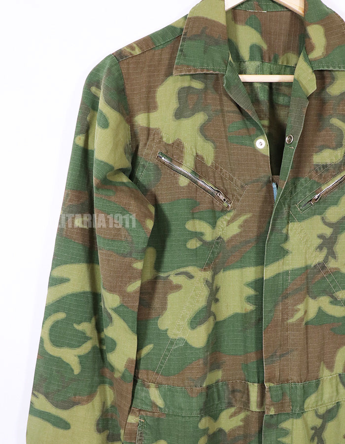 実物　南ベトナム空軍　ERDL　ローカルメイドフライトスーツ　汚れ、ジッパー・ボタン破損あり