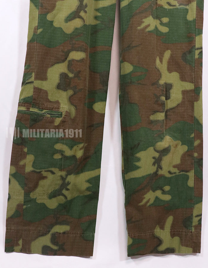 実物　南ベトナム空軍　ERDL　ローカルメイドフライトスーツ　汚れ、ジッパー・ボタン破損あり