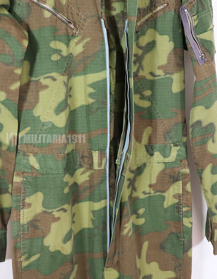 実物　南ベトナム空軍　ERDL　ローカルメイドフライトスーツ　汚れ、ジッパー・ボタン破損あり