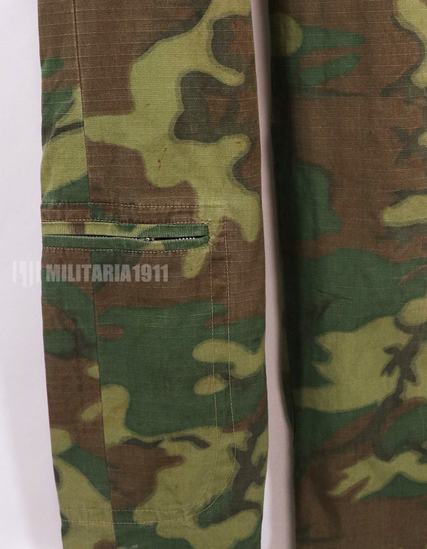 実物　南ベトナム空軍　ERDL　ローカルメイドフライトスーツ　汚れ、ジッパー・ボタン破損あり