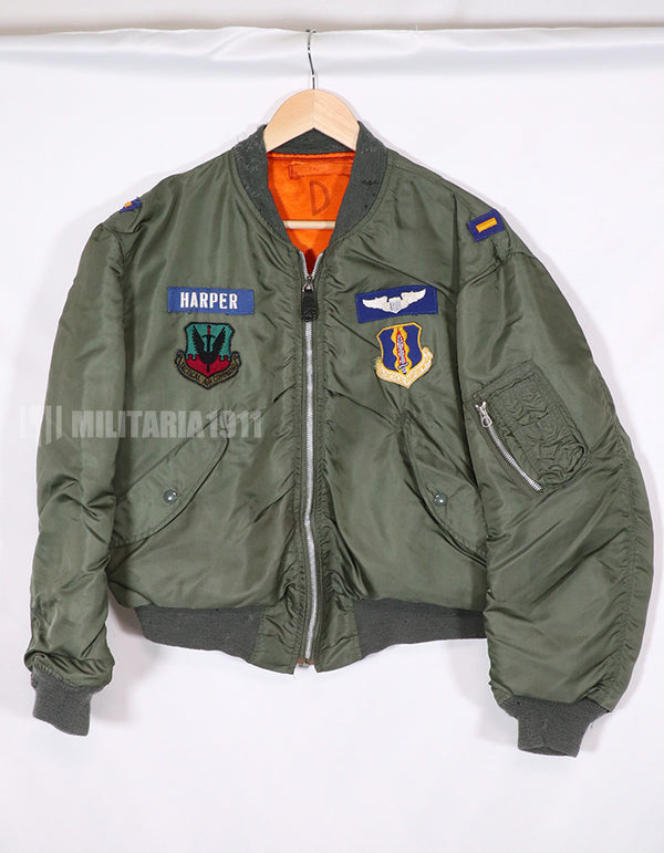 実物　1972年製　アメリカ空軍　L-2B  フライトジャケット　徽章付き（後付け）