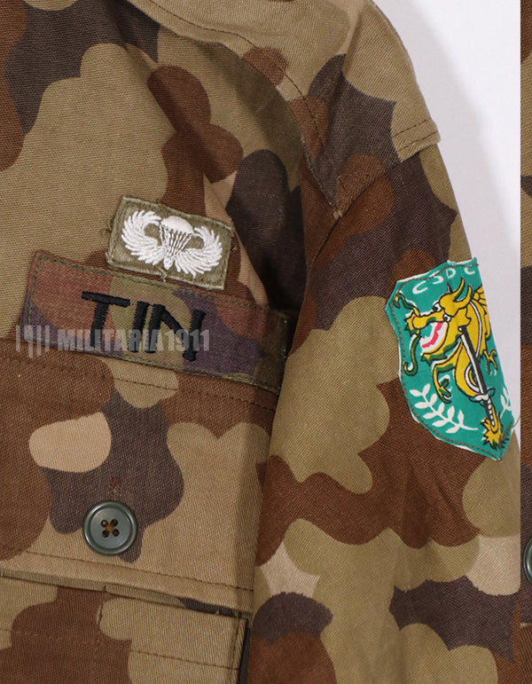 実物生地レプリカ　南ベトナム国家野戦憲兵　フレンチカット　空挺ジャケット　パッチ付