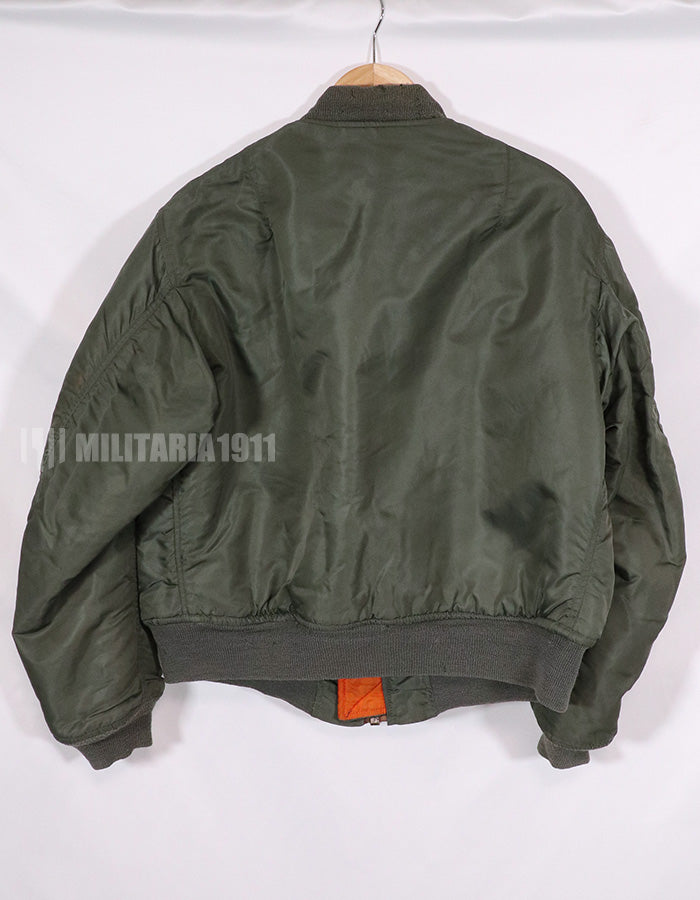 実物　1973年度会計　アメリカ空軍　MA-1　フライトジャケット　サイズ LARGE　パッチ跡あり　中古品