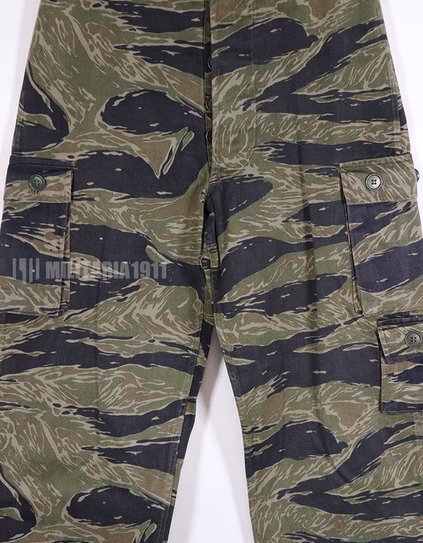 実物　シルバータイガーストライプ　Asian カットパンツ　退色あり　タイガーストライプ