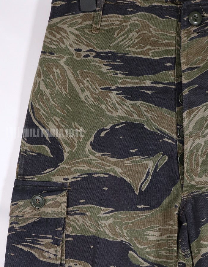 実物　シルバータイガーストライプ　Asian カットパンツ　退色あり　タイガーストライプ