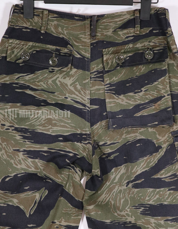 実物　シルバータイガーストライプ　Asian カットパンツ　退色あり　タイガーストライプ