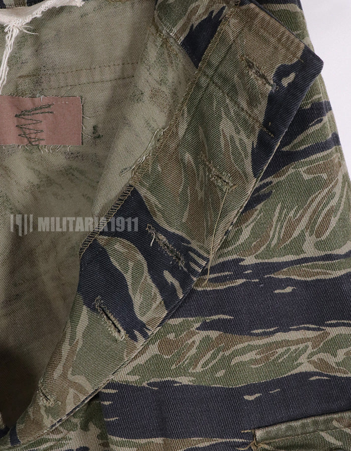 実物　シルバータイガーストライプ　Asian カットパンツ　退色あり　タイガーストライプ