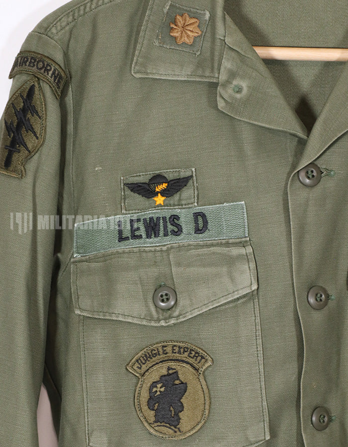 実物　1972年製　OG-107　ユーティリティシャツ　101空挺師団仕様（パッチ後付けあり）