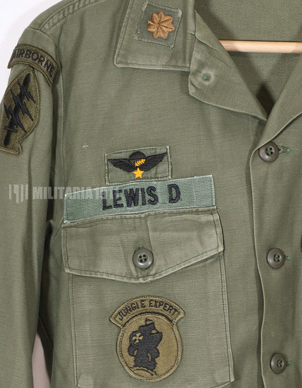 実物　1972年製　OG-107　ユーティリティシャツ　101空挺師団仕様（パッチ後付けあり）