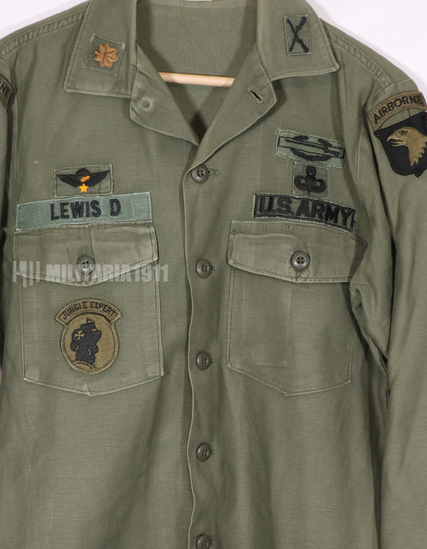 実物　1972年製　OG-107　ユーティリティシャツ　101空挺師団仕様（パッチ後付けあり）