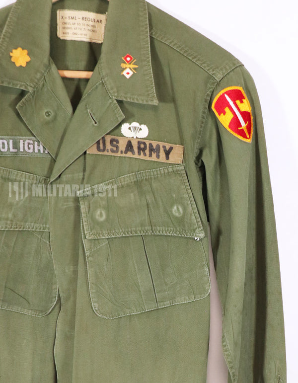 実物　3rd Model ジャングルファティーグジャケット ノンリップ　MACV パッチ付き　直接刺繍