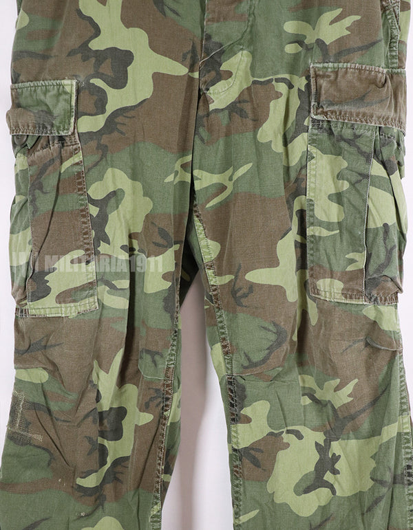 実物　1967年　ポップリン製（ノンリップ）　ERDL ファティーグパンツ　サイズタグなし