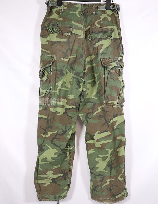 実物　1967年　ポップリン製（ノンリップ）　ERDL ファティーグパンツ　サイズタグなし