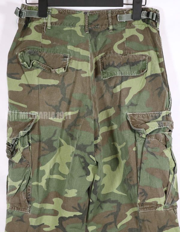 実物　1967年　ポップリン製（ノンリップ）　ERDL ファティーグパンツ　サイズタグなし